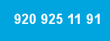 920 925 11 91 920 925 11 91